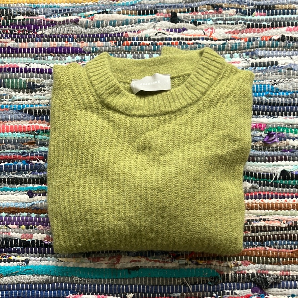 Everlane alpaca sweater chartreuse
